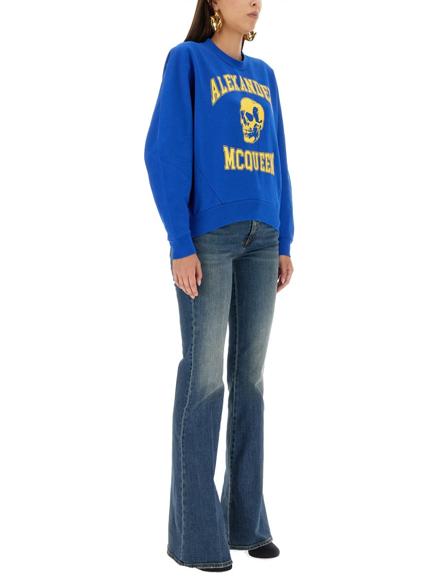 Alexander Mcqueen Women Varsiity Skull Sweatshirt