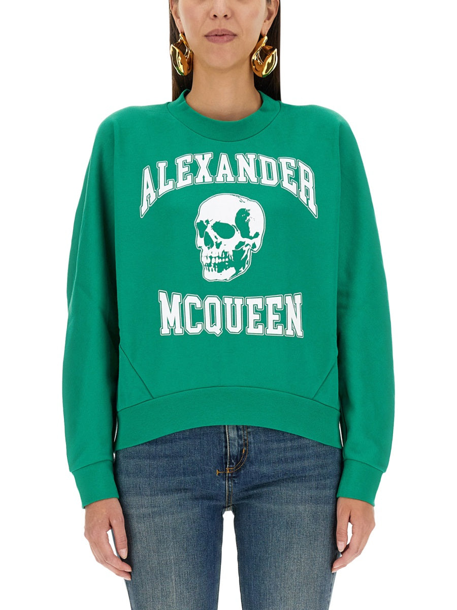 Alexander Mcqueen Women Varsiity Skull Sweatshirt
