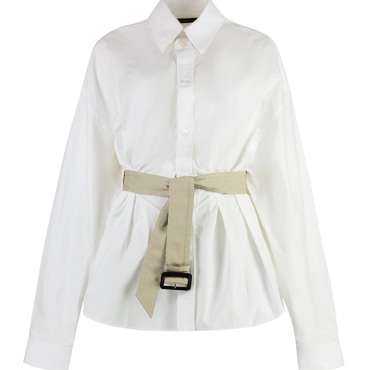BALENCIAGA Cotton Shirt with Coordinated Waist Belt - Sizes up to 190 cm