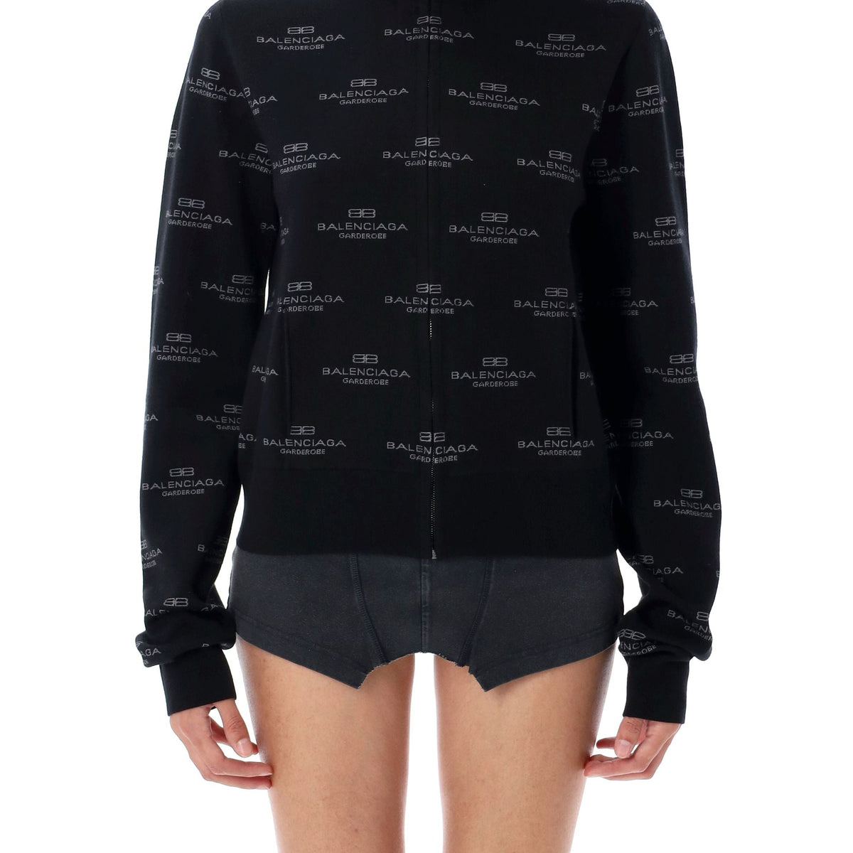 BALENCIAGA All-Over Zip-Up Cardigan