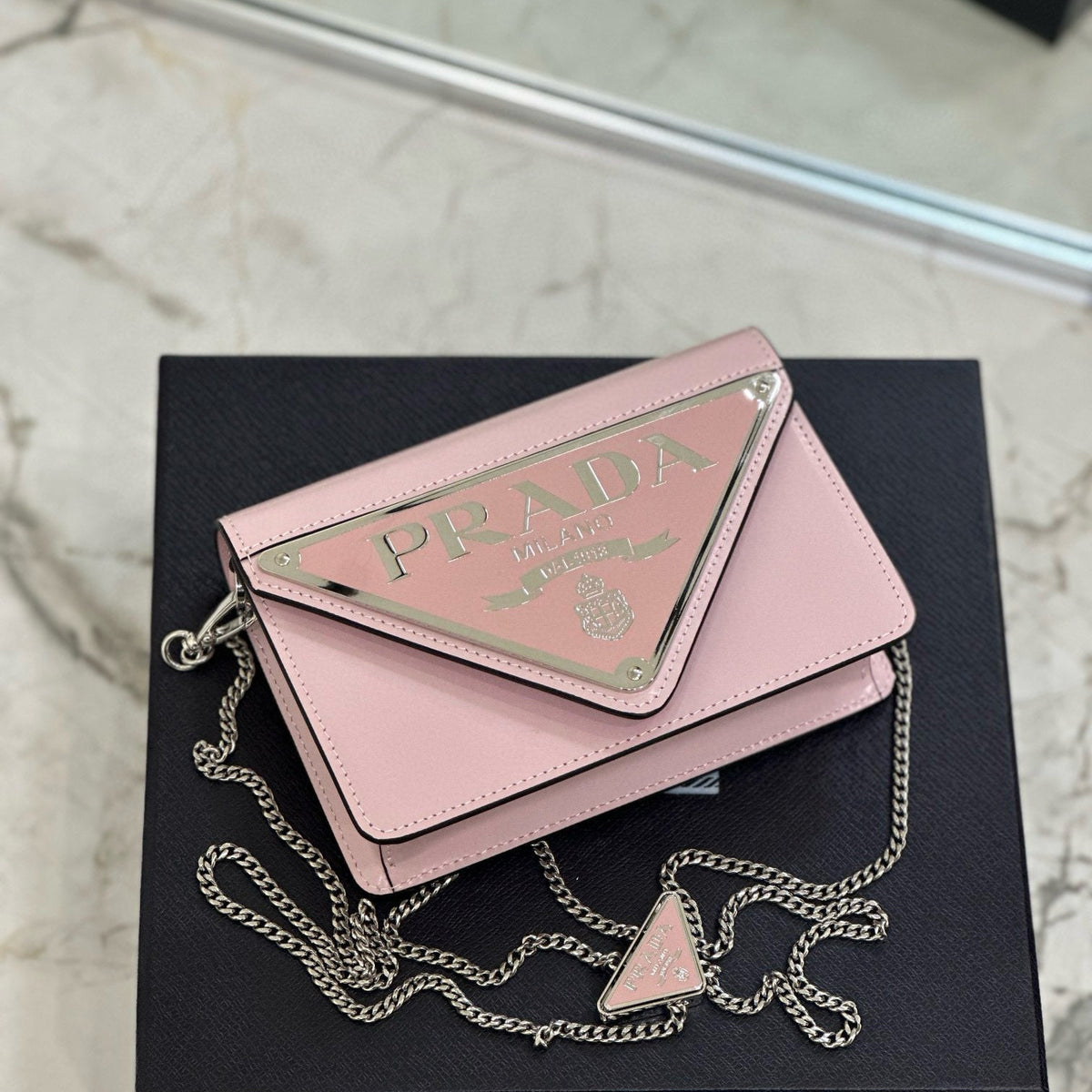 PD TRIANGLE LOGO BUFFED SHOULDER BAG