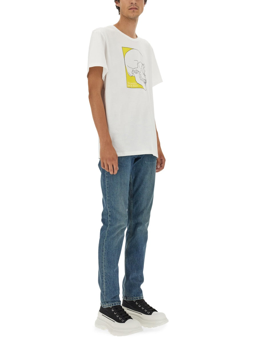 Alexander Mcqueen Men Skull Print T-Shirt