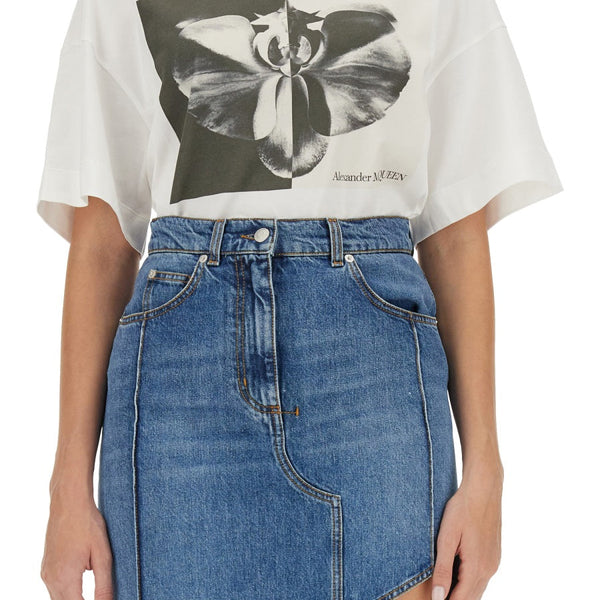 Alexander Mcqueen Women Photographic Orchid T-Shirt
