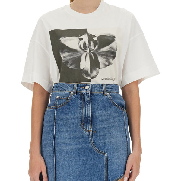 Alexander Mcqueen Women Photographic Orchid T-Shirt
