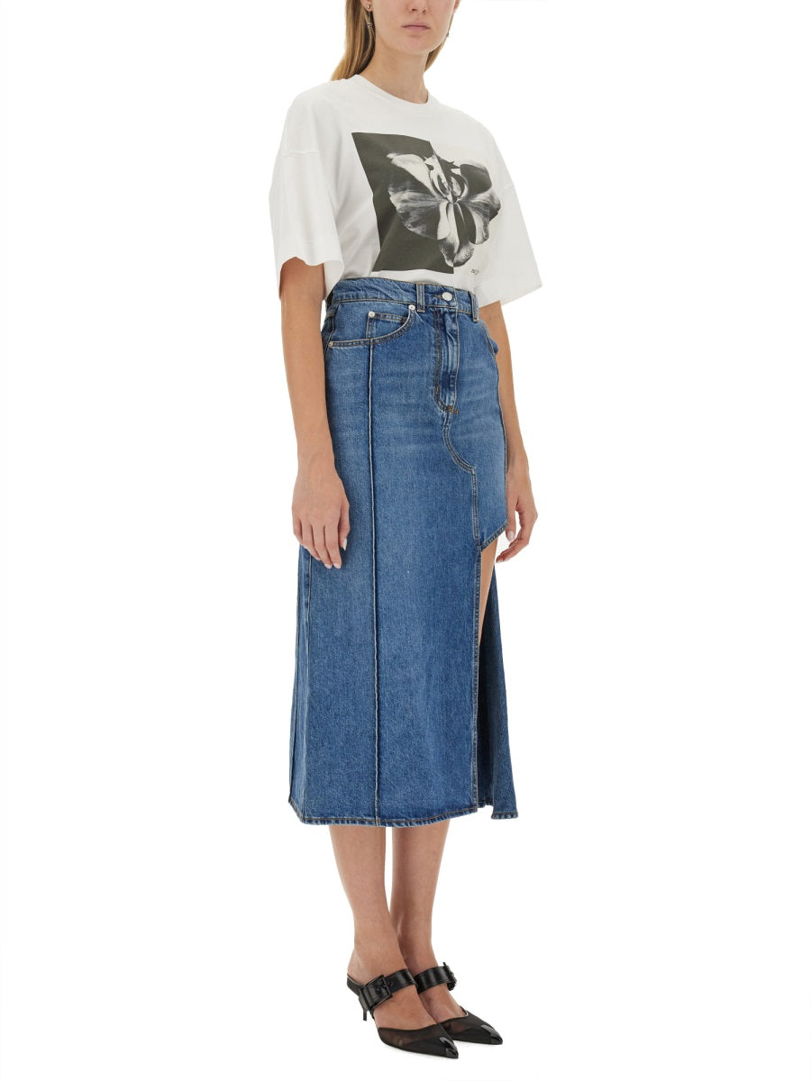 Alexander Mcqueen Women Photographic Orchid T-Shirt