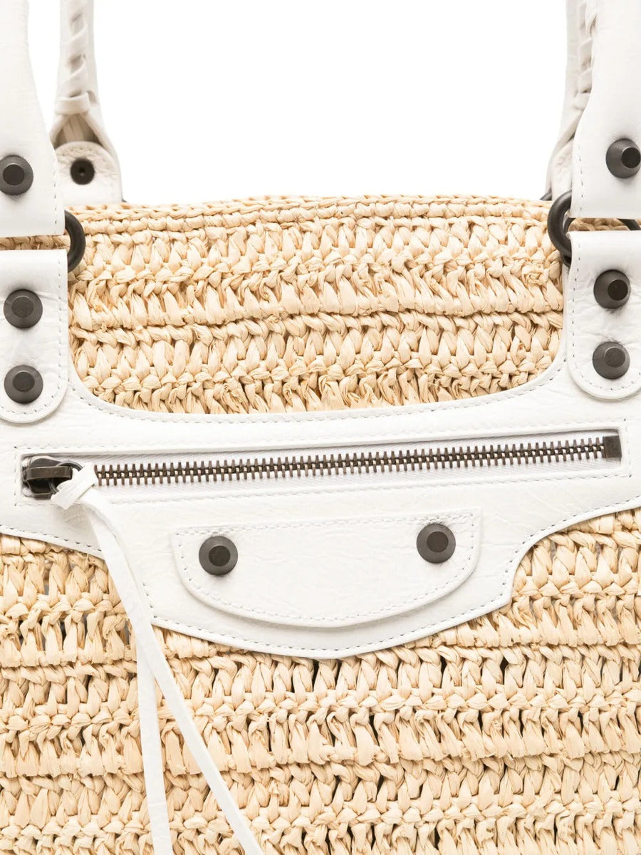 BALENCIAGA Le City Raffia Handbag - 26-34 CM Width