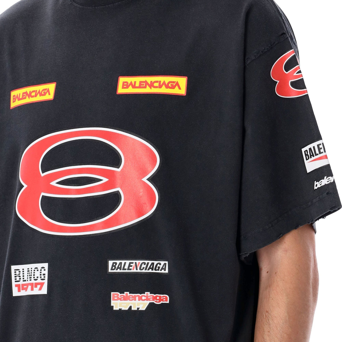 BALENCIAGA Oversized Sponsor Logo T-Shirt - Size 2