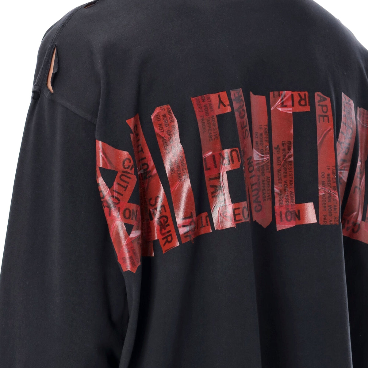 BALENCIAGA Security Tape Logo Oversized T-Shirt - Size 2