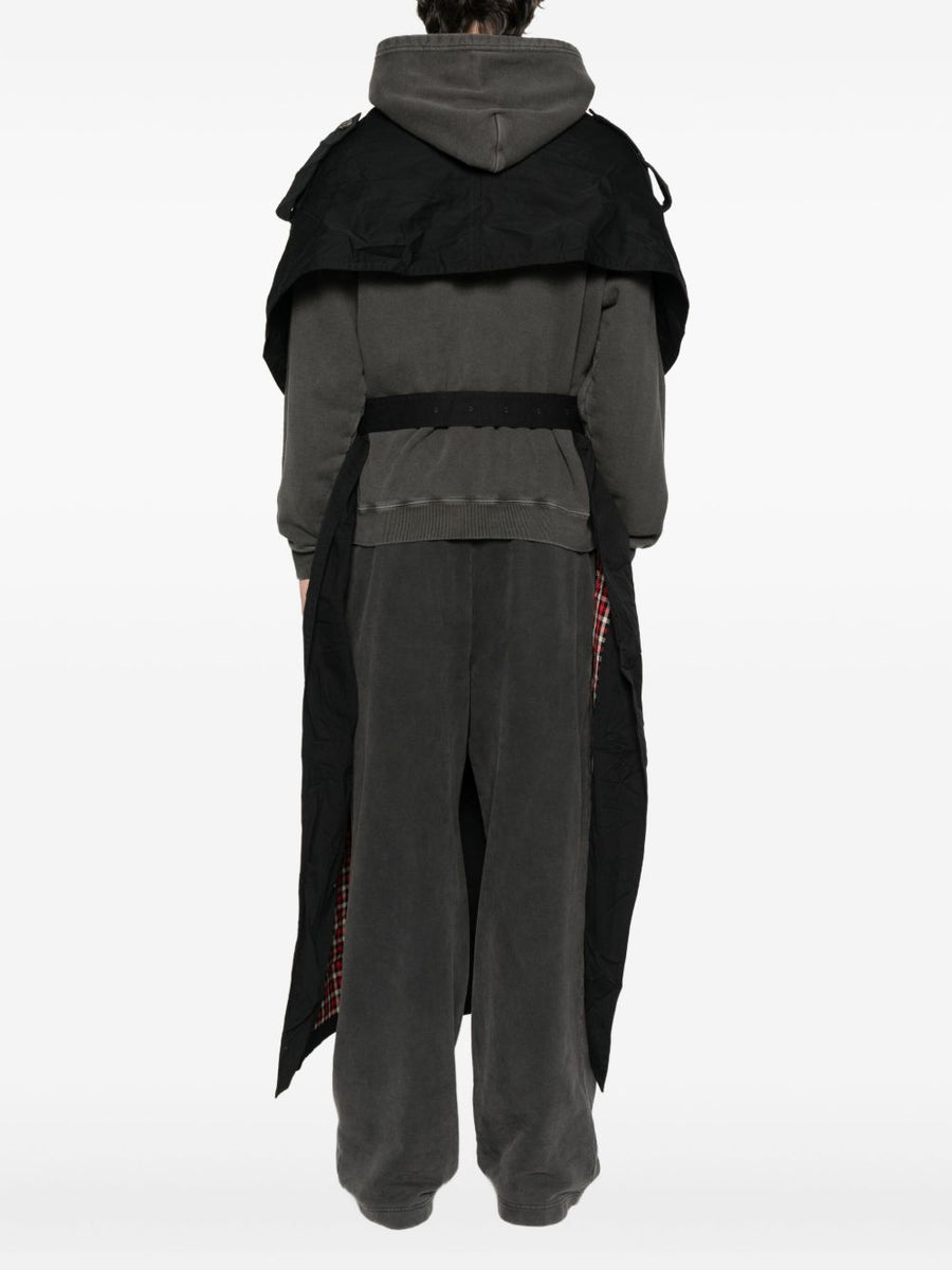 BALENCIAGA Double-Breasted Cotton Cape Sleeve Coat for Women - FW25