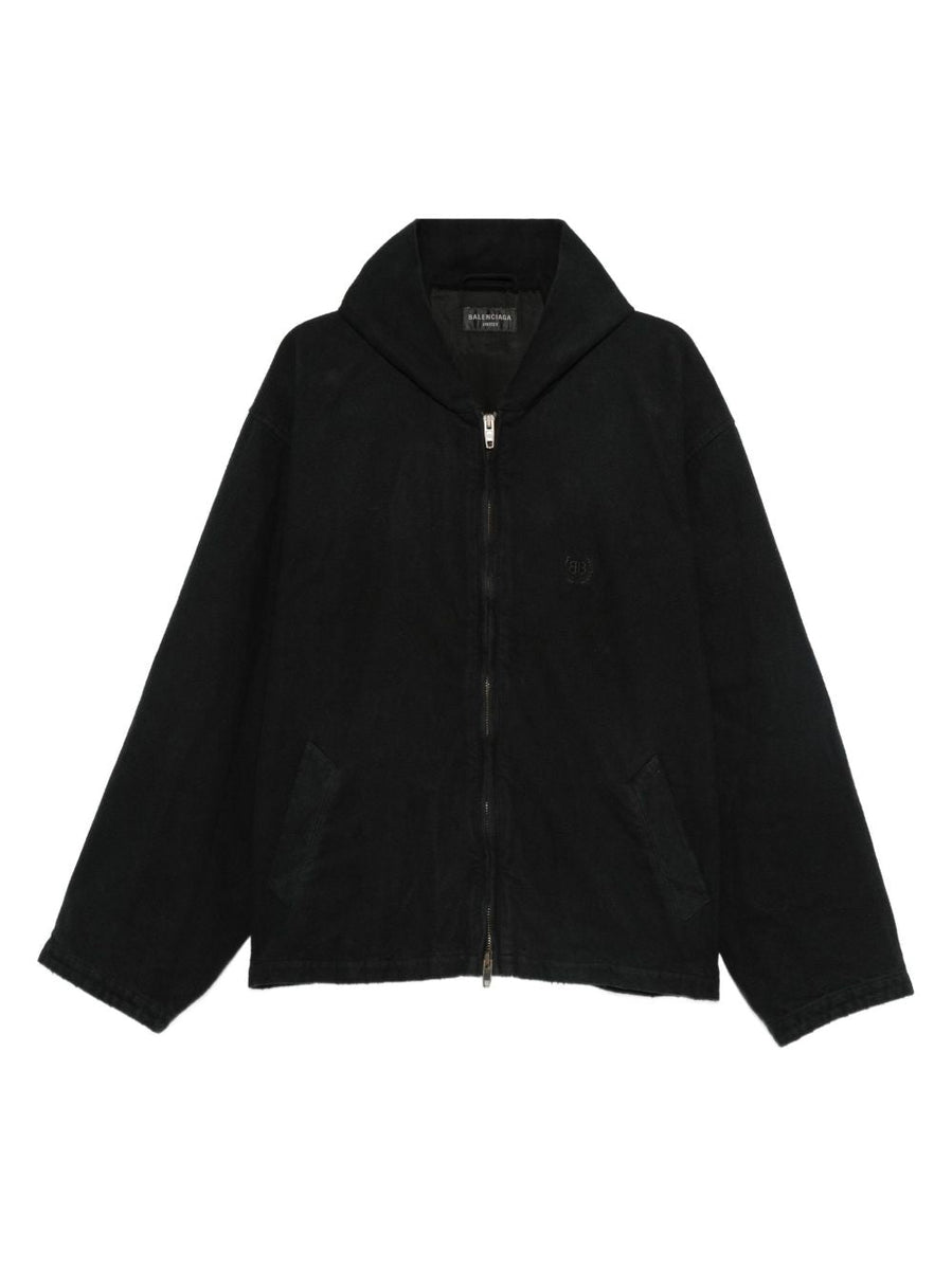 BALENCIAGA Men's Two-Way Zip Hooded Jacket