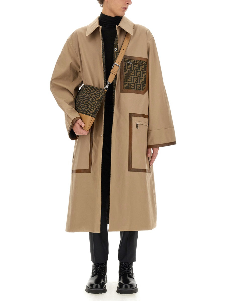 Fendi Men Fabric Trench Coat