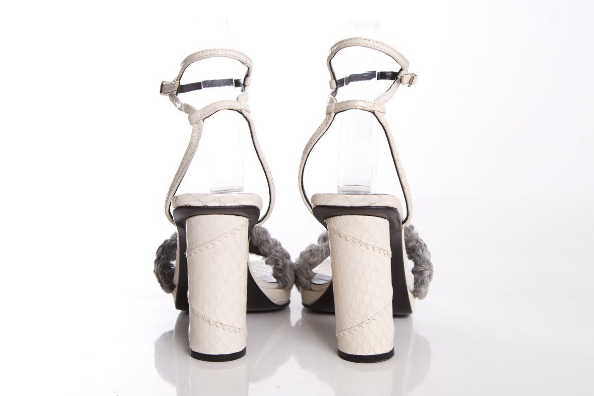 Versace White Leather Sandals SZ 36