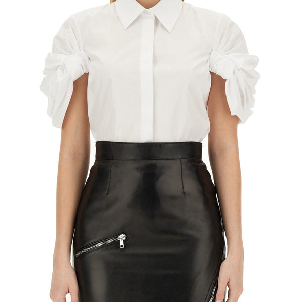 Alexander Mcqueen Women Shirt With Knot Sleeve