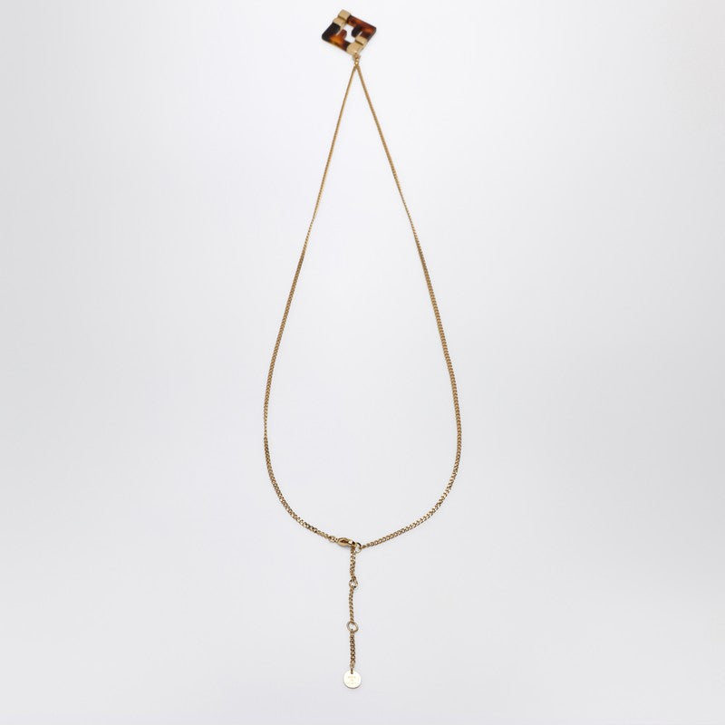 Fendi Forever Fendi Metal And Plexiglass Gold/Brown Necklace Women