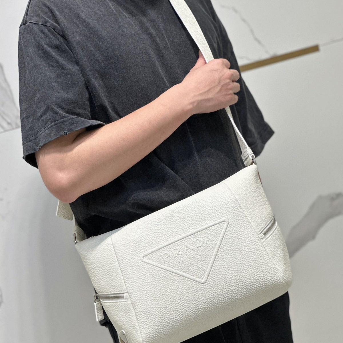 PD LEATHER BAG WITH SHOULDER STRAP