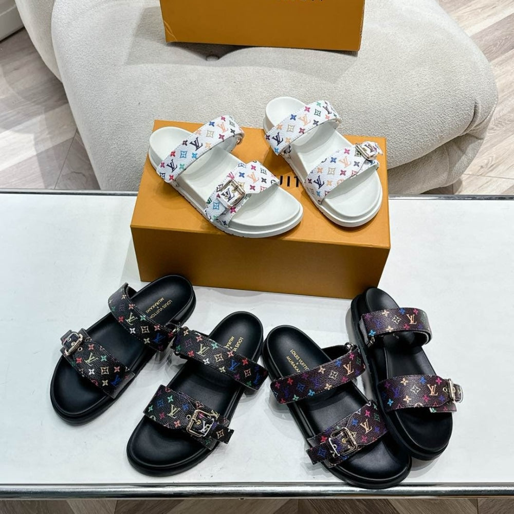 LV X TAKASHI MURAKAMI BOM DIA FLAT COMFORT MULE BLACK 1AGXUB
