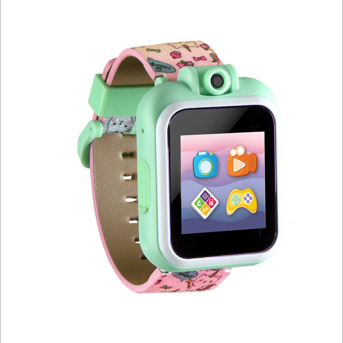 PlayZoom 2 Kids Smartwatch: Tie Dye Unicorn Cats and Ice Cream Print