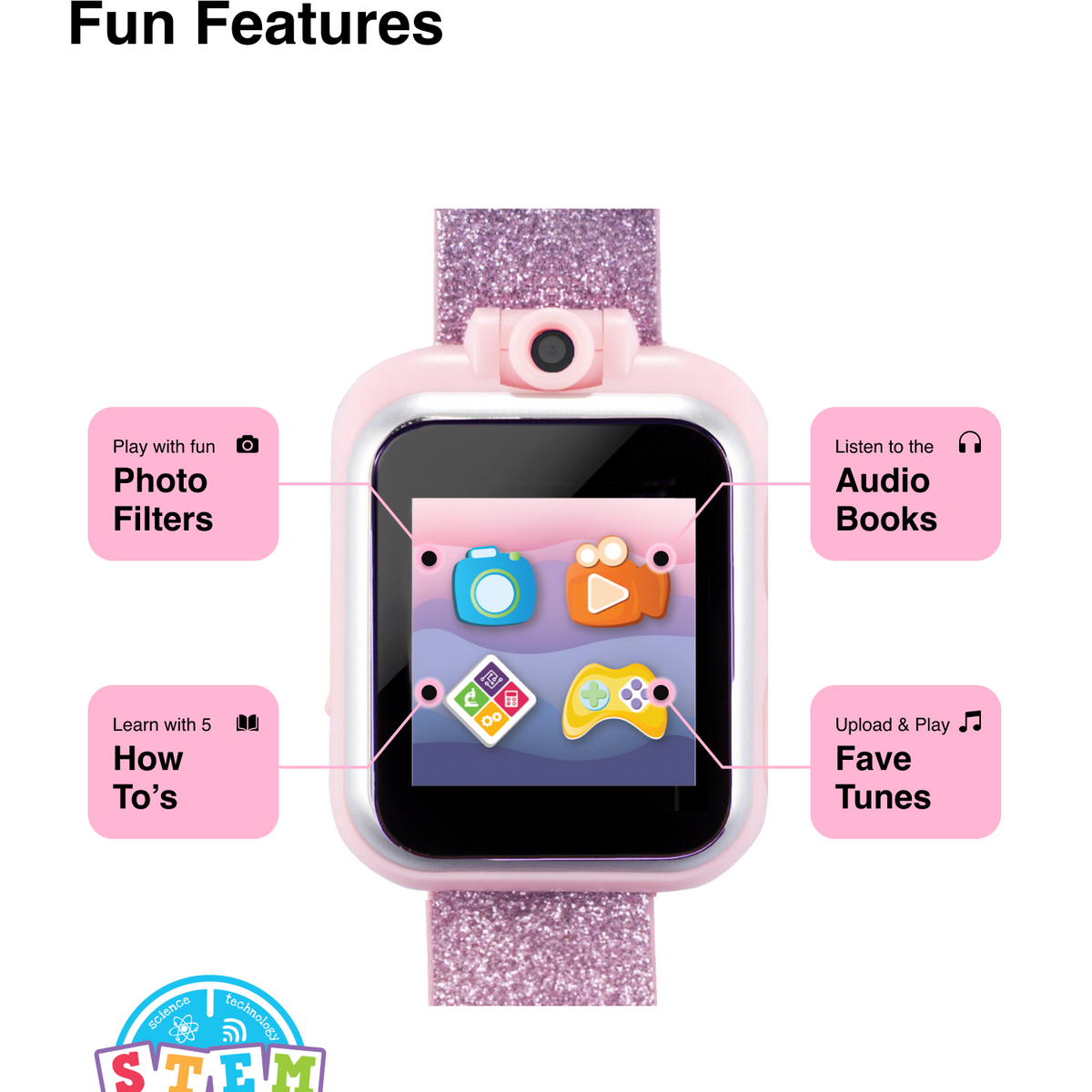 PlayZoom 2 Kids Smartwatch with Headphones: Multi Fuzzy Unicorn