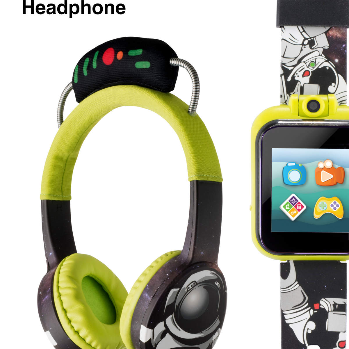 PlayZoom 2 Kids Smartwatch with Headphones: Green Astronaut
