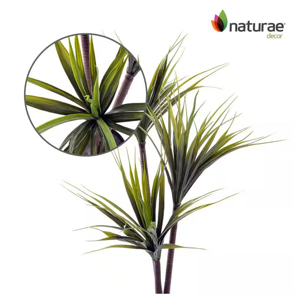 39 In. GREEN Artificial DRACAENA in BLACK PLANTER POT