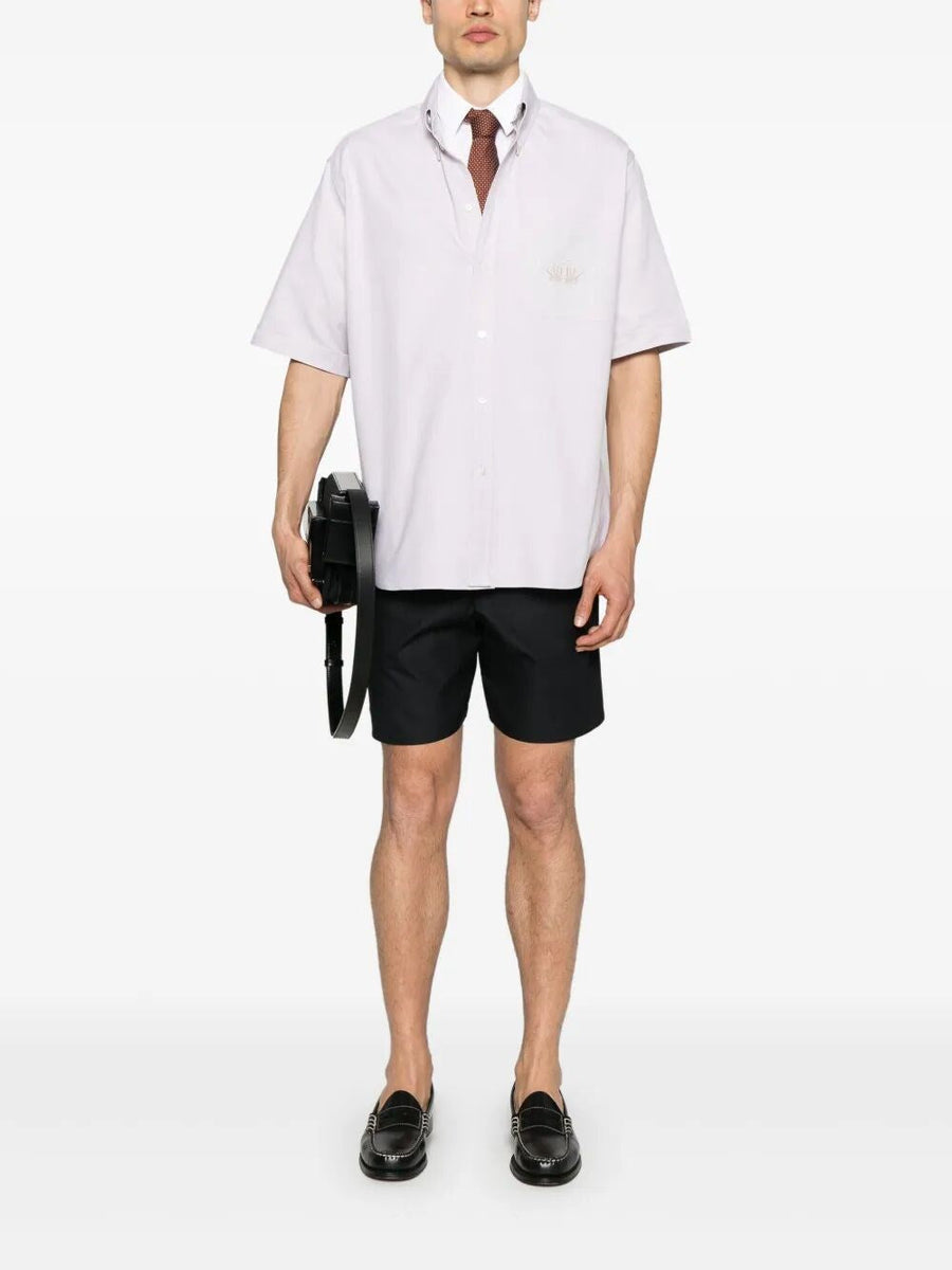 Fendi Men `Fendi Crest` Embroidered Shirt