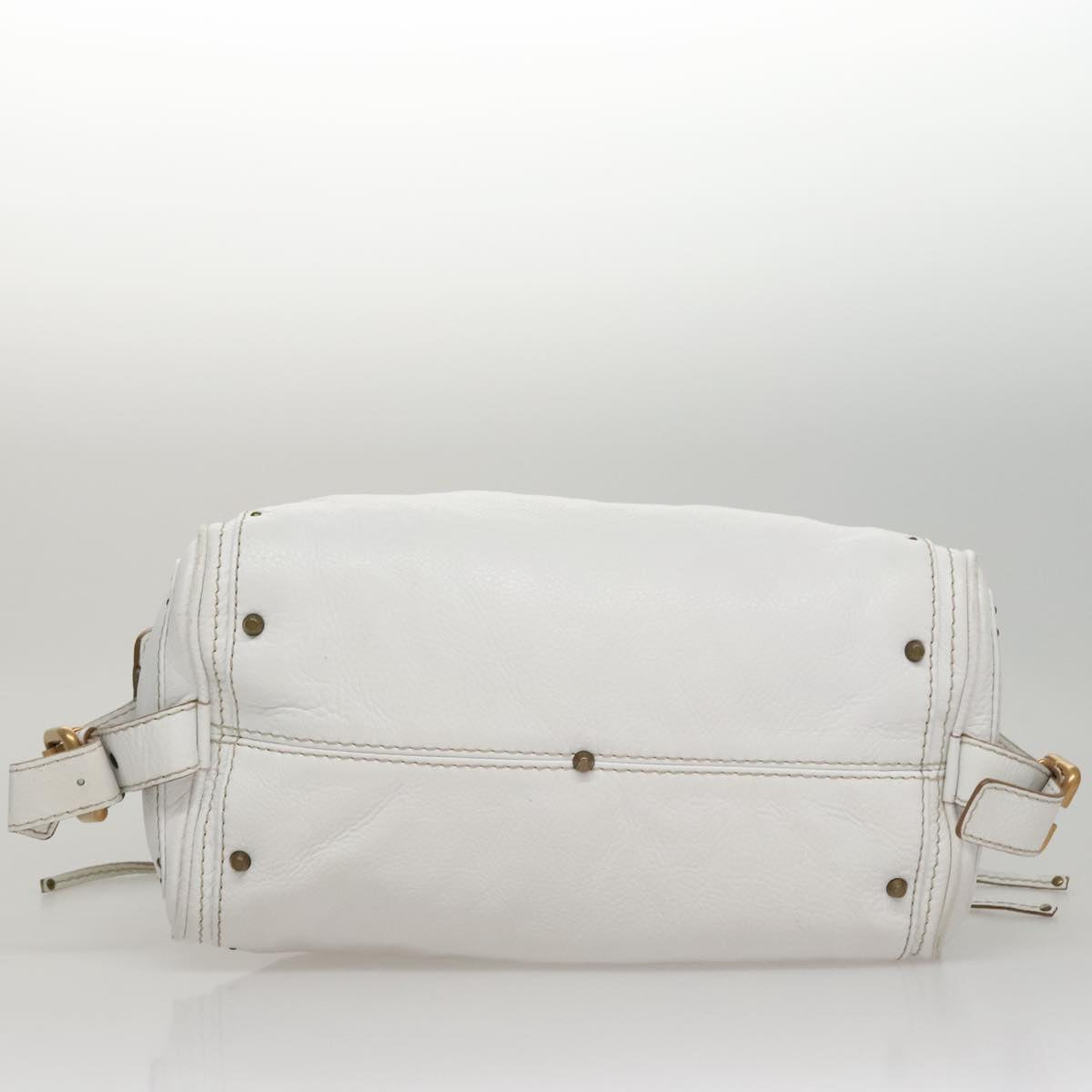 Chloe Paddington Hand Bag Leather White 93544