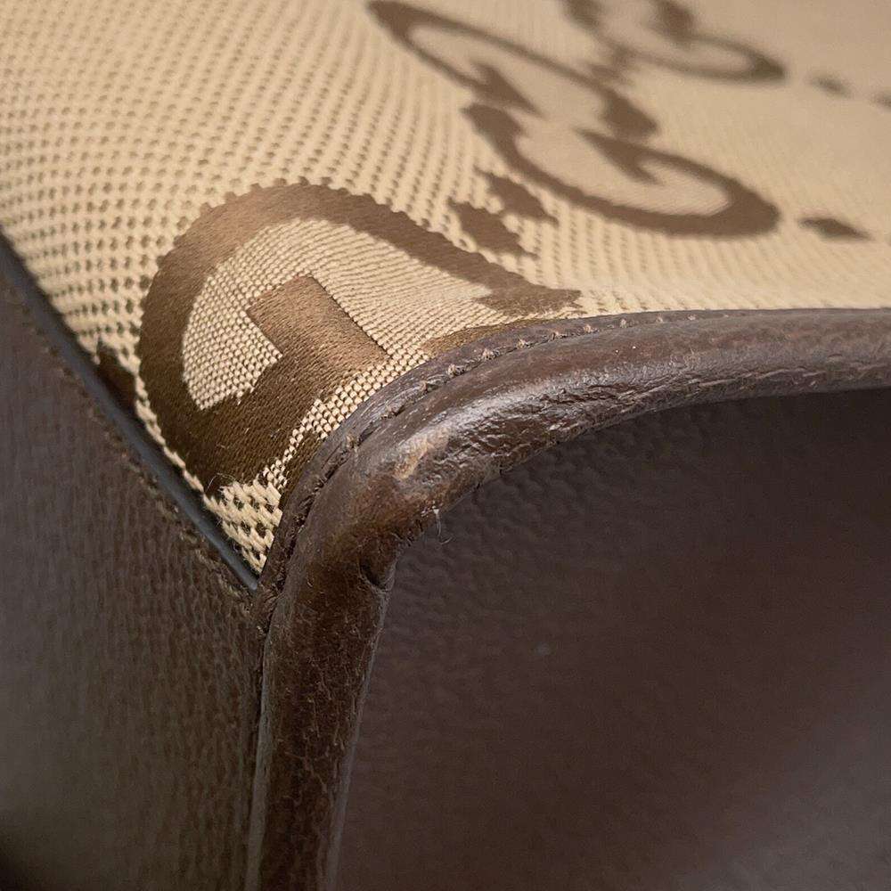 GUCCI Jumbo GG tote bag Camel/Ebony 678839 Canvas