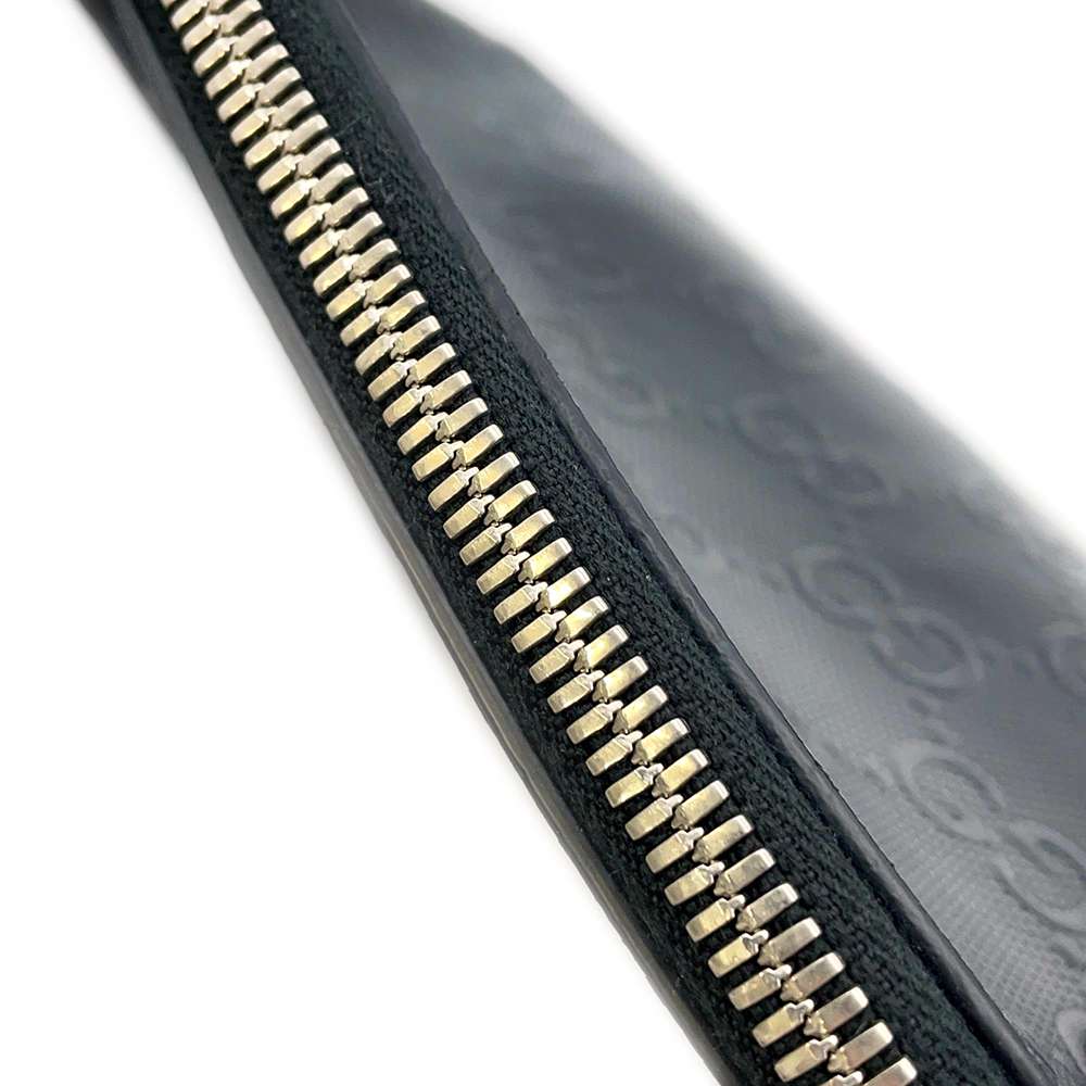 GUCCI GG embossed 2WAY Clutch Bag Black 696009 Leather Size Medium
