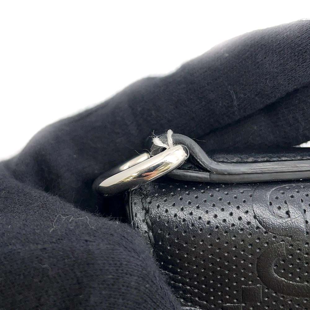 GUCCI GG embossed 2WAY Clutch Bag Black 696009 Leather Size Medium
