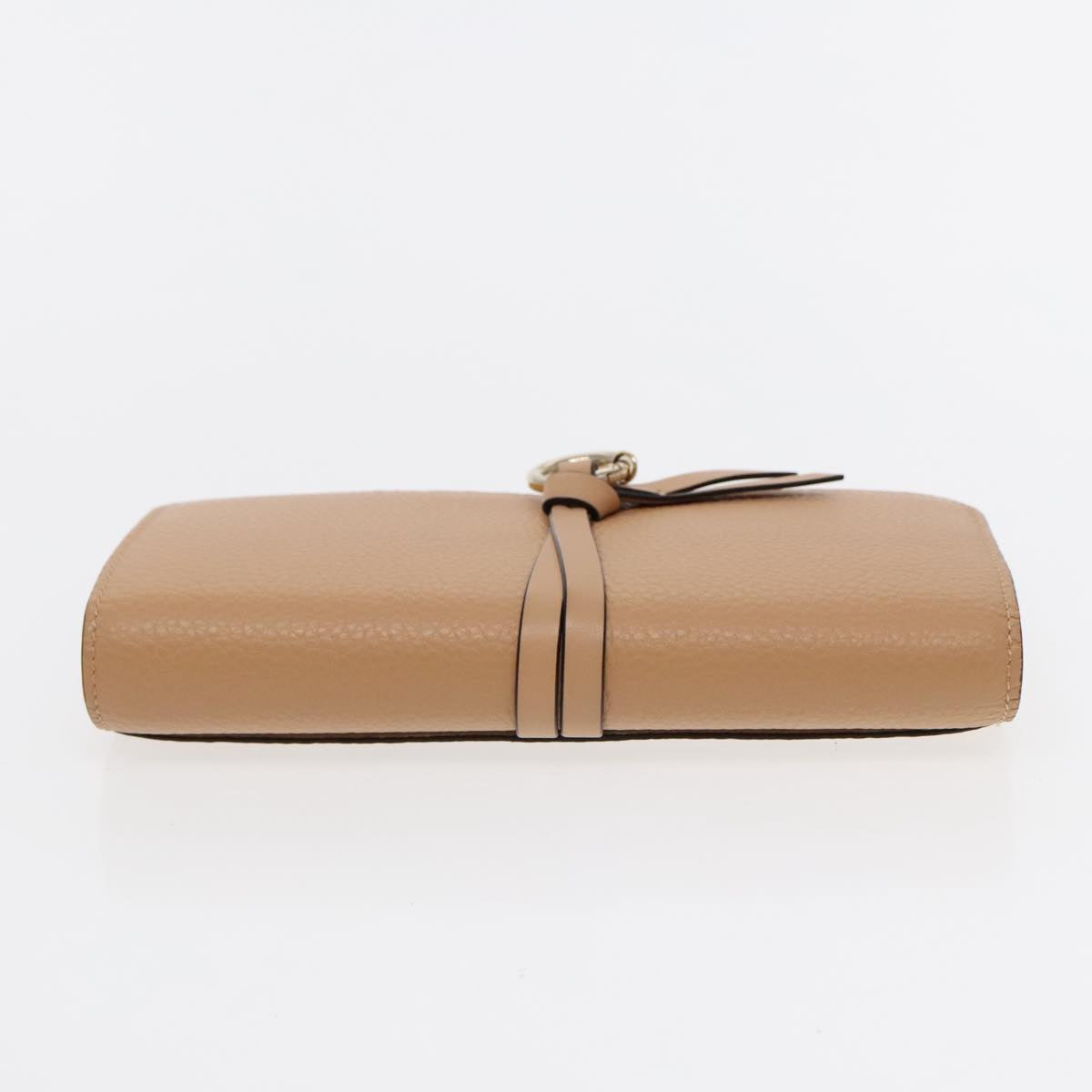 Chloe Long Wallet Leather Beige Gold 94673