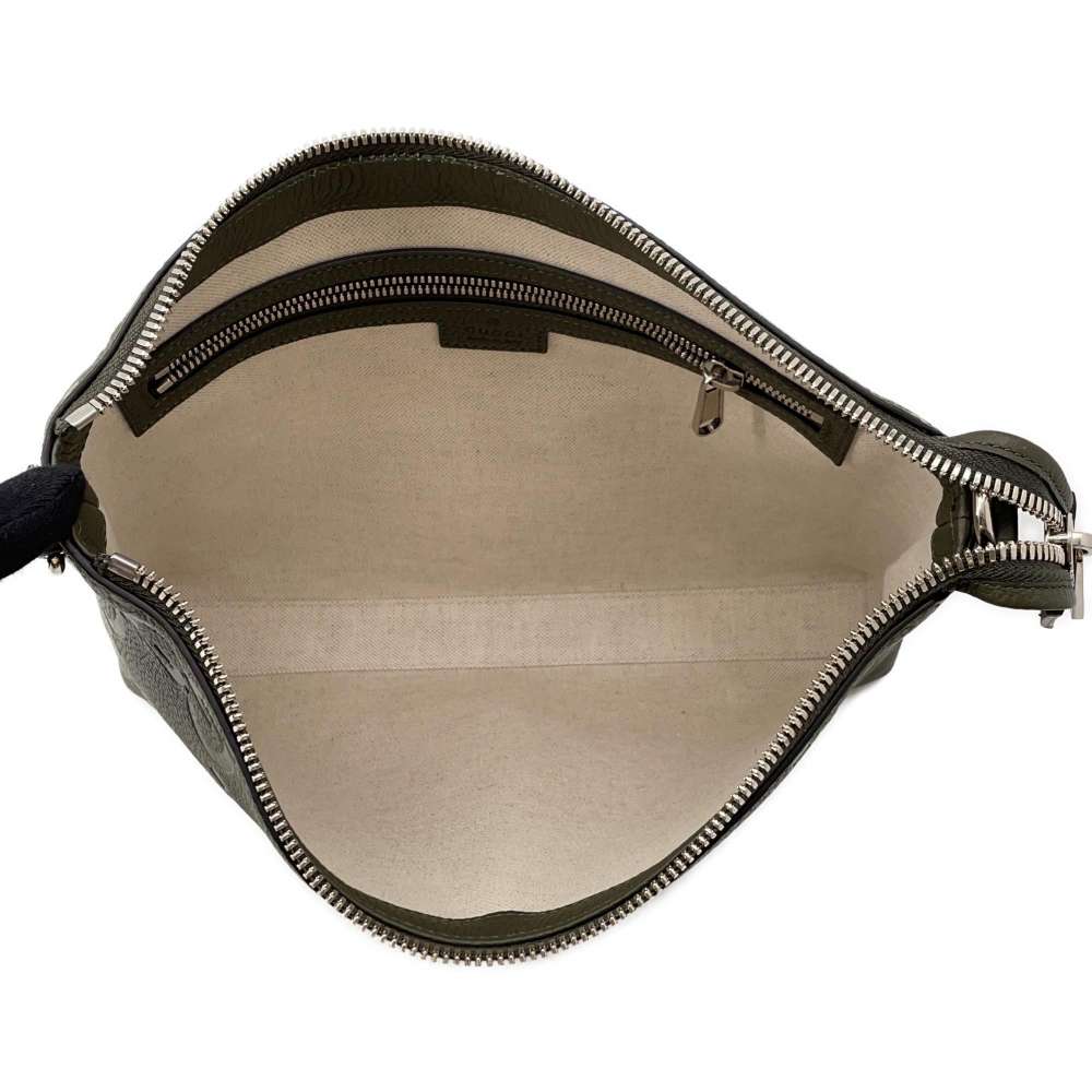 GUCCI jumbo GG messenger bag Dark Green 696009 Leather Size Medium