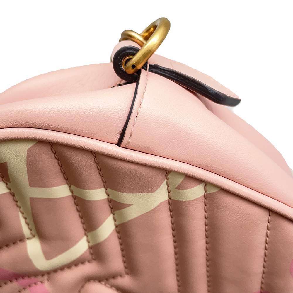 GUCCI GG Marmont Quilted Small Shoulder Bag Pink 447632 Leather