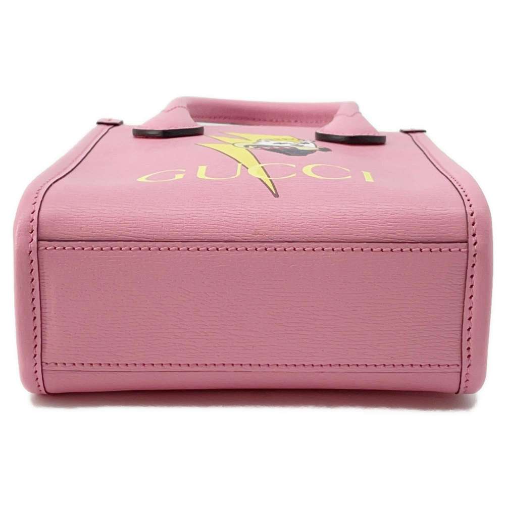 GUCCI Interlocking Mini Tote Bag Bananya Collaboration Pink 671623 Leather