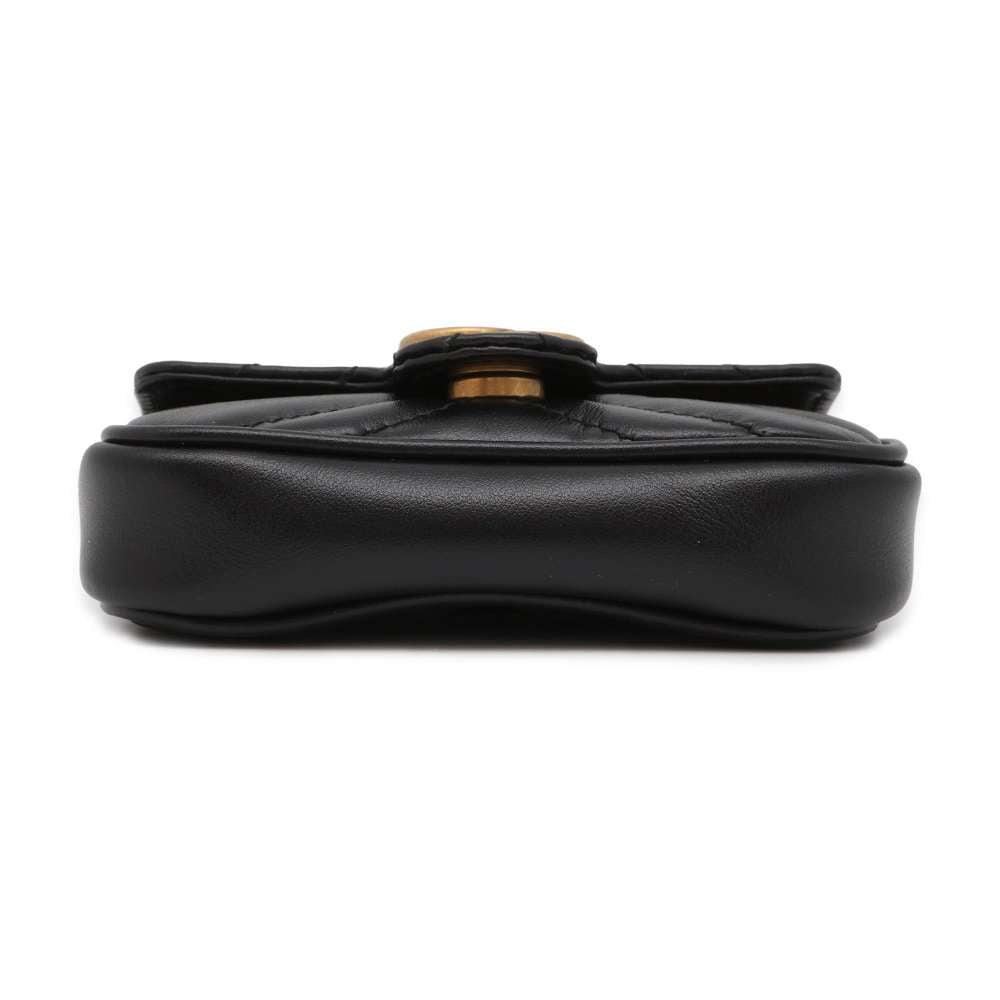 GUCCI GG Marmont Chain Handbag Black 575161 Leather