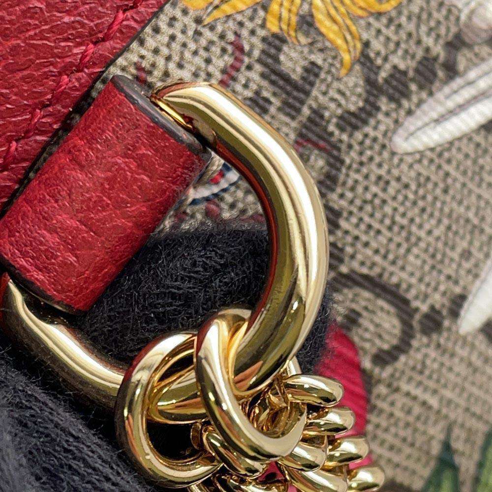 GUCCI GGFlora Offdia Backpack Red/Beige 598661 PVC Leather