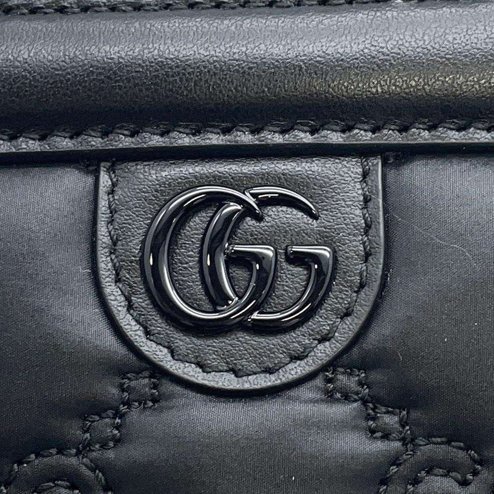 GUCCI GG Matelasse 2WAY Handbag Black 723776 Nylon Leather