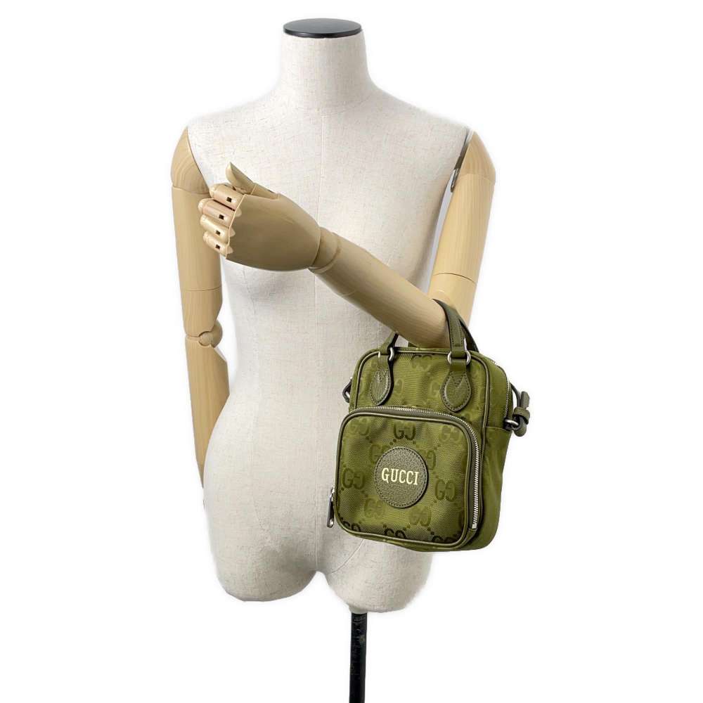 GUCCI GG Canvas Off the Grid 2way Shoulder Bag Green 625850 GGNylon Leather