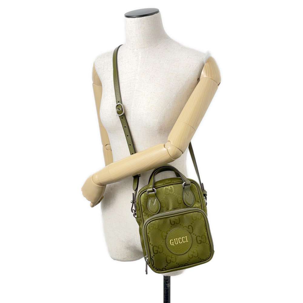 GUCCI GG Canvas Off the Grid 2way Shoulder Bag Green 625850 GGNylon Leather