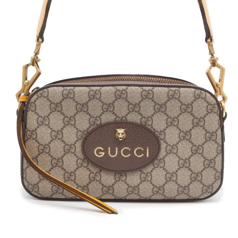 GUCCI Neo Vintage GG Supreme Messenger Bag Brown/Beige 476466 GG SupremeCanvas Leather