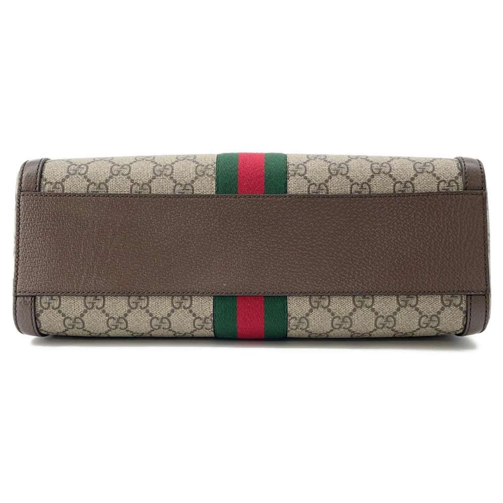 GUCCI Ophidia GGMedium Top Handle Bag Beige/Brown 524532 GG SupremeCanvas Leather