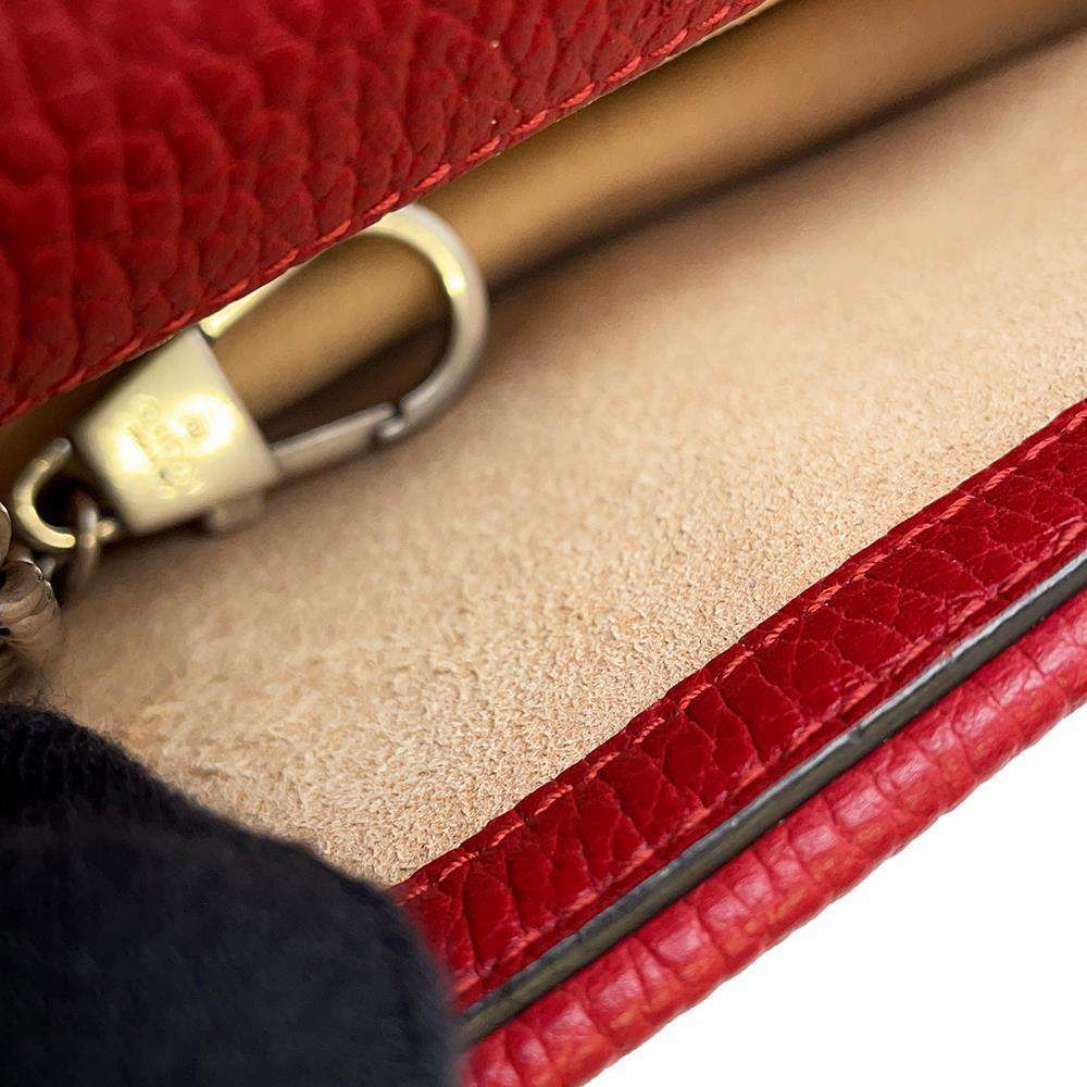 GUCCI Dionysus Chain Shoulder Bag Red 476432 Leather