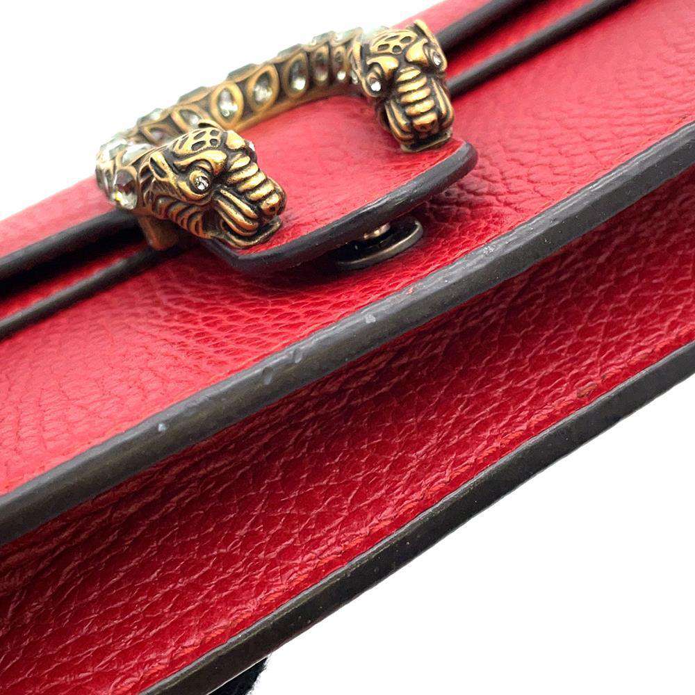 GUCCI Dionysus Chain Shoulder Bag Red 476432 Leather