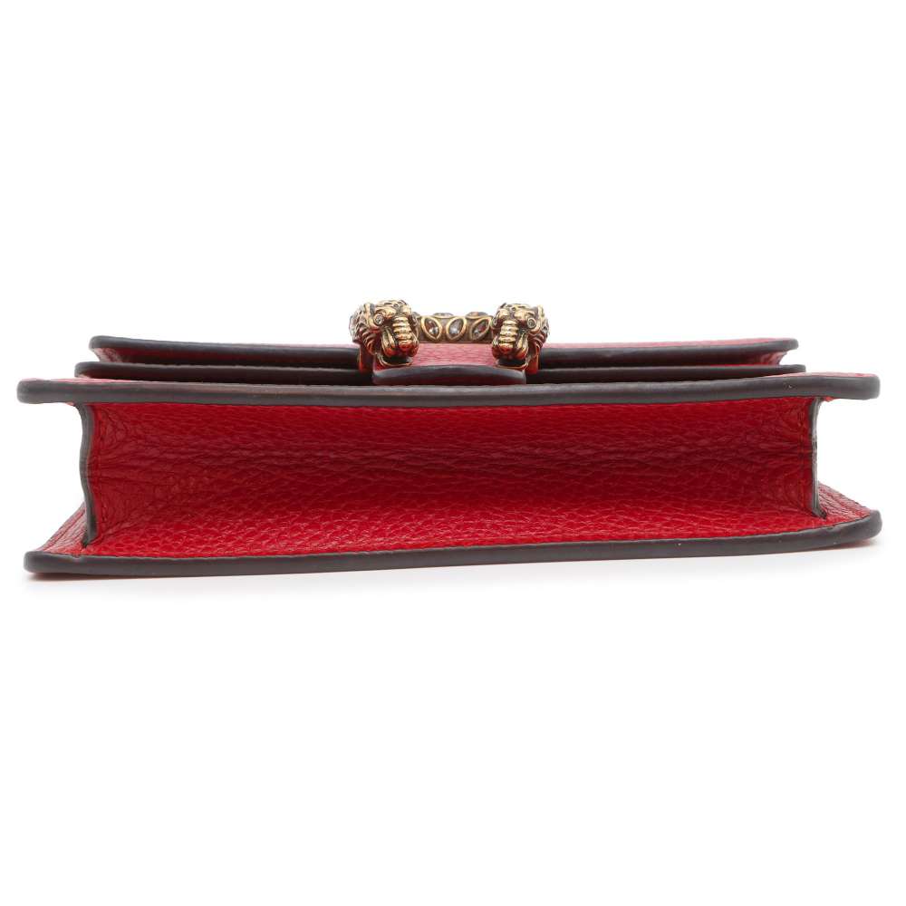 GUCCI Dionysus ChainClutch Red 476432 Calf Leather Rhinestone