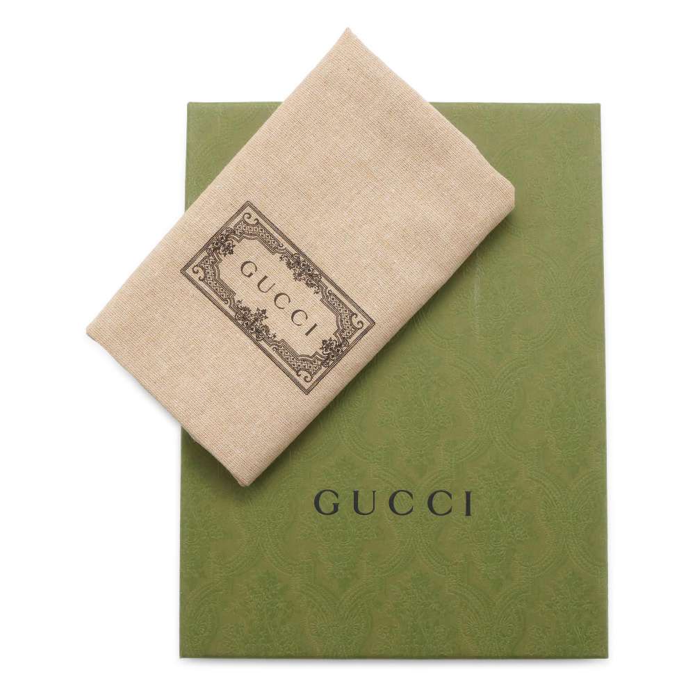 GUCCI Cutout Interlocking G Shoulder Bag Black/Gray 725341 GG SupremeCanvas Leather