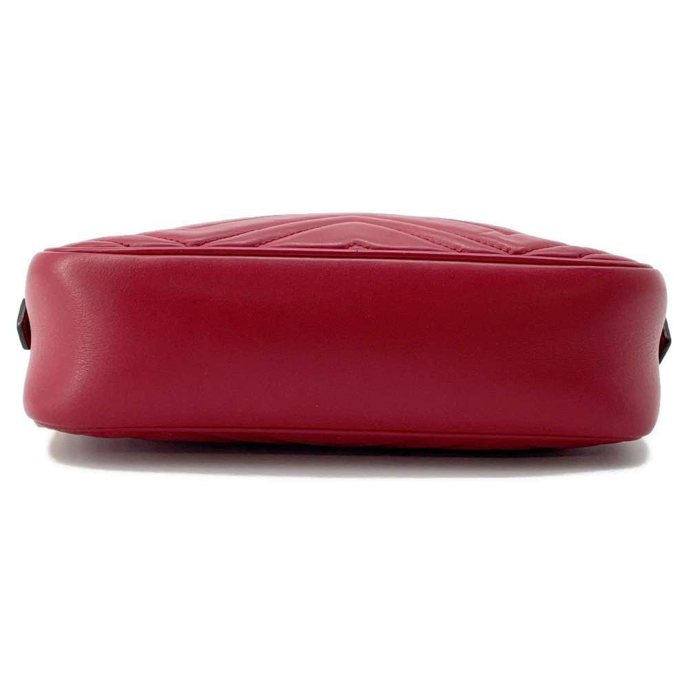 GUCCI GG Marmont Shoulder Bag Red 447632 Leather