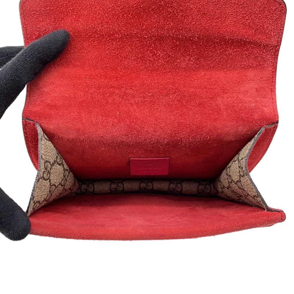 GUCCI Dionysus GG Supreme Shoulder Bag Brown/Red 421970 PVC Leather