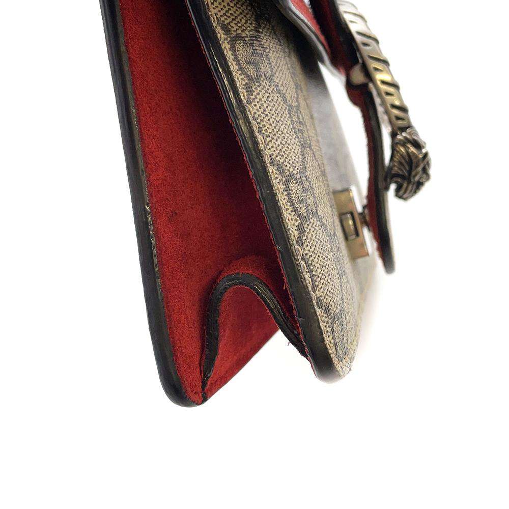 GUCCI Dionysus GG Supreme Shoulder Bag Brown/Red 421970 PVC Leather