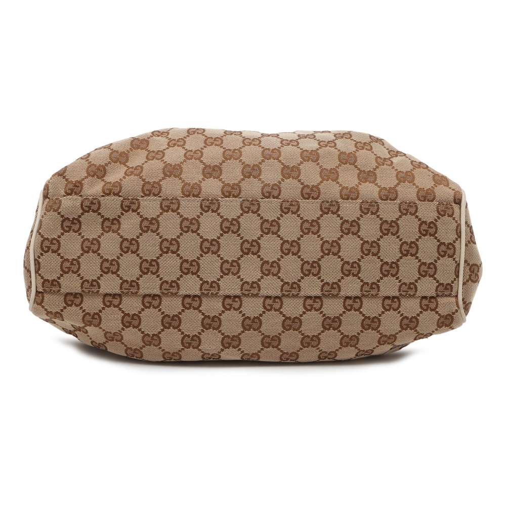 GUCCI Sukey Handbag Brown/White 211944 GG Canvas Leather