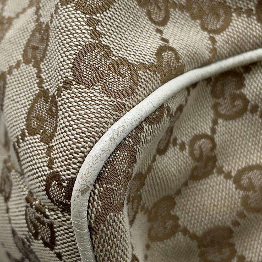 GUCCI Sukey Handbag Brown/White 211944 GG Canvas Leather