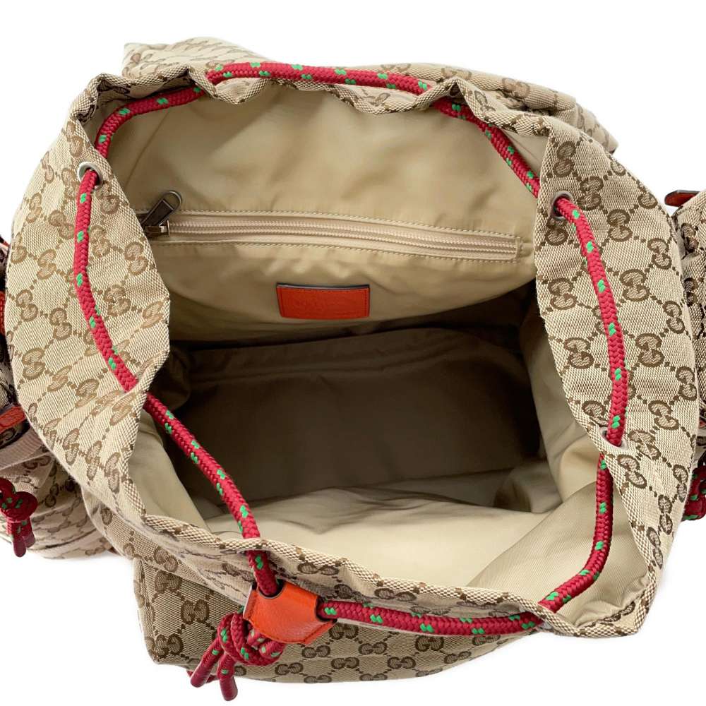 GUCCI North Face Collaboration Backpack Brown/Orange 650294 Canvas